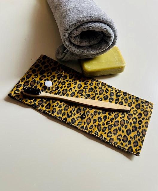 Extérieur coton étui brosse à dents léopard artisanal