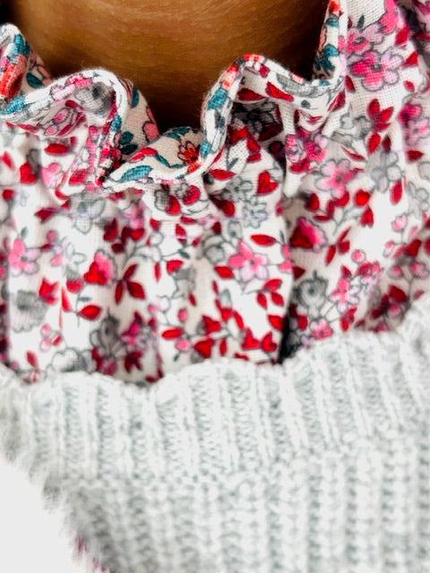 Col Amovible Réversible Fleuri Chic