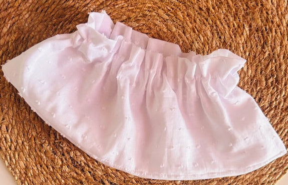 Col amovible blanc plumetis fait main – accessoire textile artisanal France