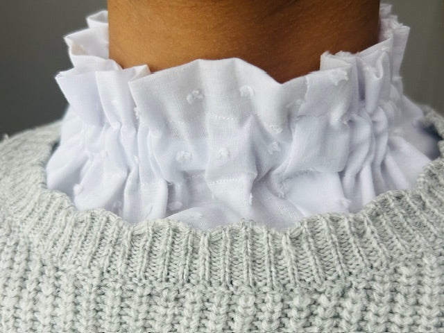 Col amovible blanc plumetis – accessoire fait main France