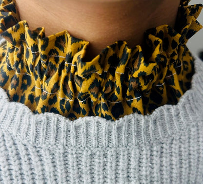 Col amovible léopard cousu main – création artisanale France