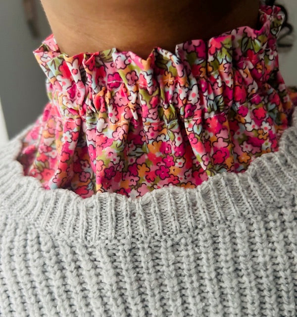 Col amovible Victorien Liberty fleuri – accessoire fait main France