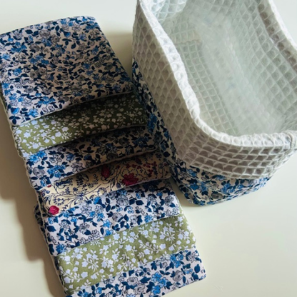 Lot de lingettes démaquillantes lavables en coton et éponge douce, fait main par MSAtelier2C