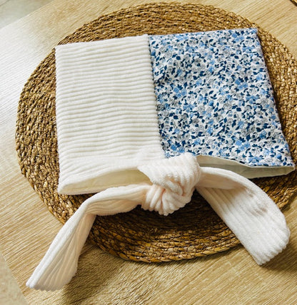 pochette protection livre en velours côtelé fait main