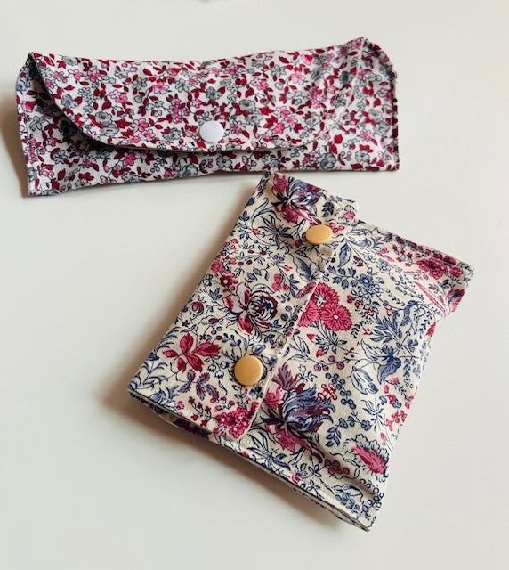 Porte-savon beige fleuri en coton artisanal