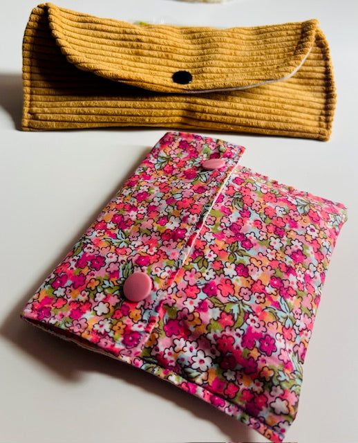 Porte-savon fleuri Liberty rose en coton