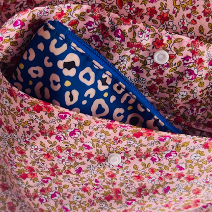 Tote bag fleuri rose , accessoire de mode éthique et fleuri