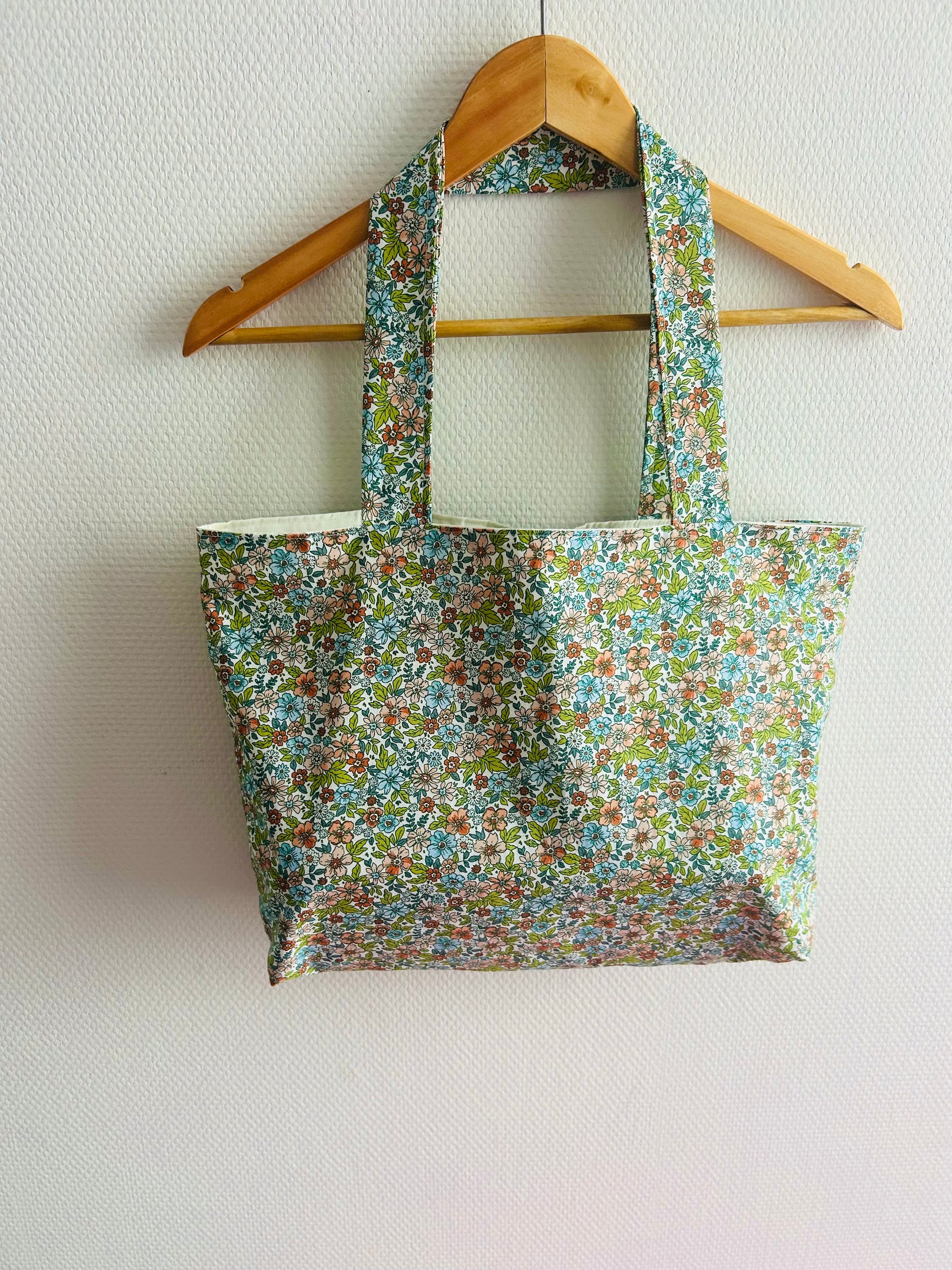 Sac cabas tissu fleuri artisanal femme style boheme