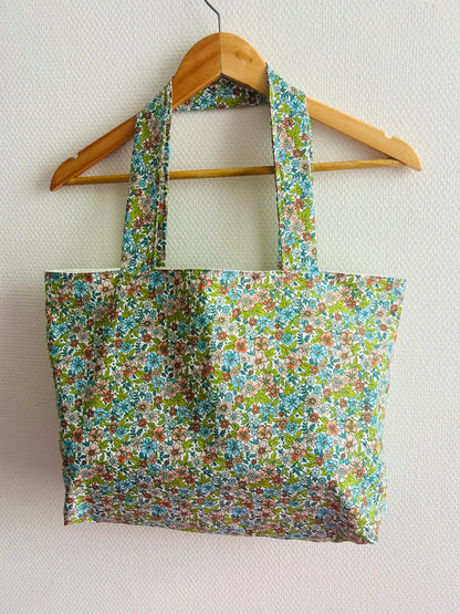 Tote bag femme fleuri fait main